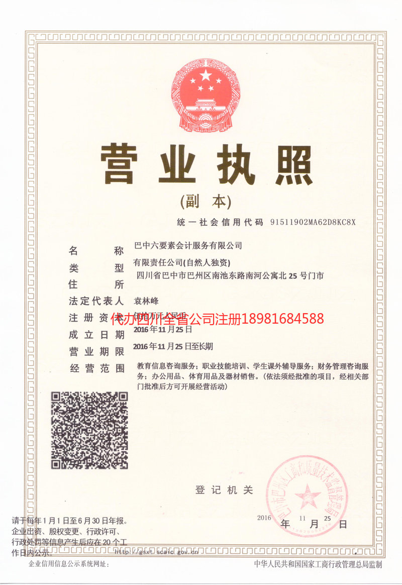 忠县忠县六要素会计服务有限公司